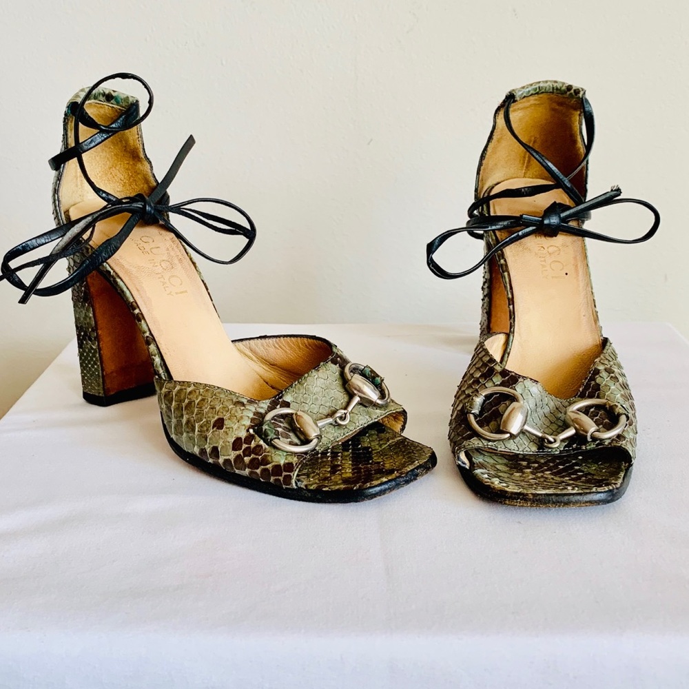 Vintage Rare Gucci Python Heels - image 1